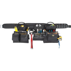 Tool Aprons & Tool Belts; Tool Type: Tool Rig; Minimum Waist Size: 47; Maximum Waist Size: 55; Material: Polyester; Number of Pockets: 18.000; Color: Black; Minimum Order Quantity: Polyester; Tool Style: Tool Rig; Minimum Waist Size: 47