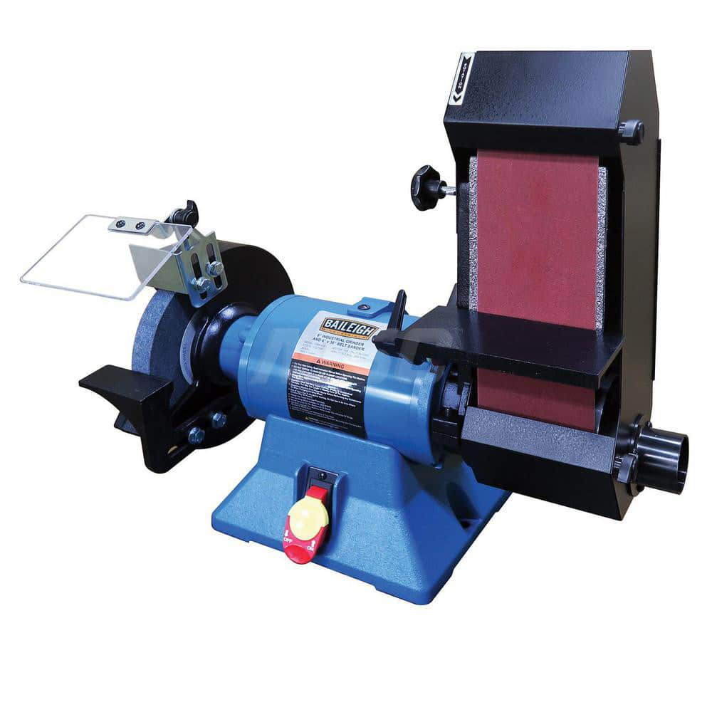 Combination Sanding Machine: 36″ Long x 4″ Wide Belt, 8″ Dia 1 Phase, 3,769 ft/min Belt SFM, 3,600 RPM Disc SFM