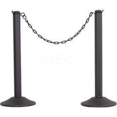 Barrier Parts & Accessories; Frame Type: Warning Post; Mounting Hardware: Mounting Hardware Included; Height (Inch): 37.88; Height (Decimal Inch): 37.88; Material: HDPE; Concrete; Color: Black; Length (Feet): 10.00; Length (Inch): 10.00; Overall Height: 3