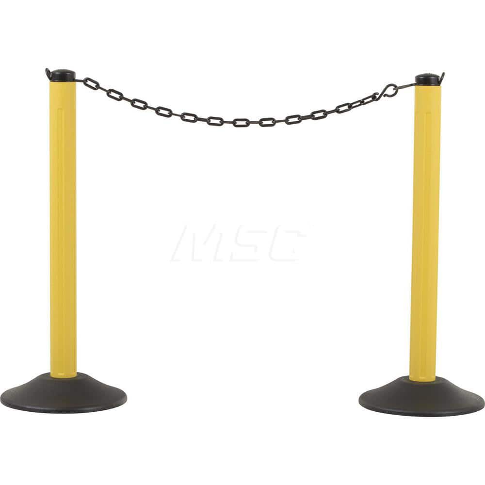 Barrier Parts & Accessories; Frame Type: Warning Post; Mounting Hardware: Mounting Hardware Included; Height (Inch): 37.88; Height (Decimal Inch): 37.88; Material: HDPE; Concrete; Color: Yellow; Length (Feet): 10.00; Length (Inch): 10.00; Overall Height: