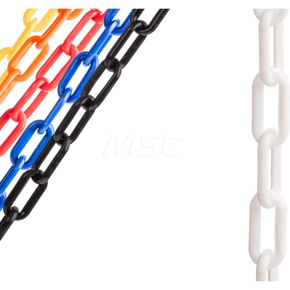 Barrier Rope & Chain; Material: Plastic; Rope/Chain Material: Plastic; Hook Fitting Material: Plastic; Snap End Material: None; Color: White; Length (Feet): 50.00; 50.000; Overall Length: 50.00