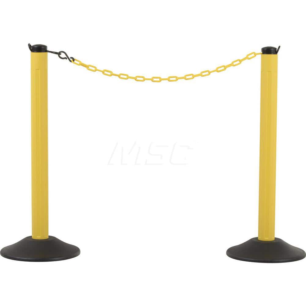 Barrier Parts & Accessories; Frame Type: Warning Post; Mounting Hardware: Mounting Hardware Included; Height (Inch): 37.88; Height (Decimal Inch): 37.88; Material: HDPE; Concrete; Color: Yellow; Length (Feet): 10.00; Length (Inch): 10.00; Overall Height: