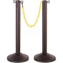 Barrier Parts & Accessories; Frame Type: Warning Post; Mounting Hardware: Mounting Hardware Included; Height (Inch): 37.88; Height (Decimal Inch): 37.88; Material: HDPE; Concrete; Color: Black; Length (Feet): 10.00; Length (Inch): 10.00; Overall Height: 3