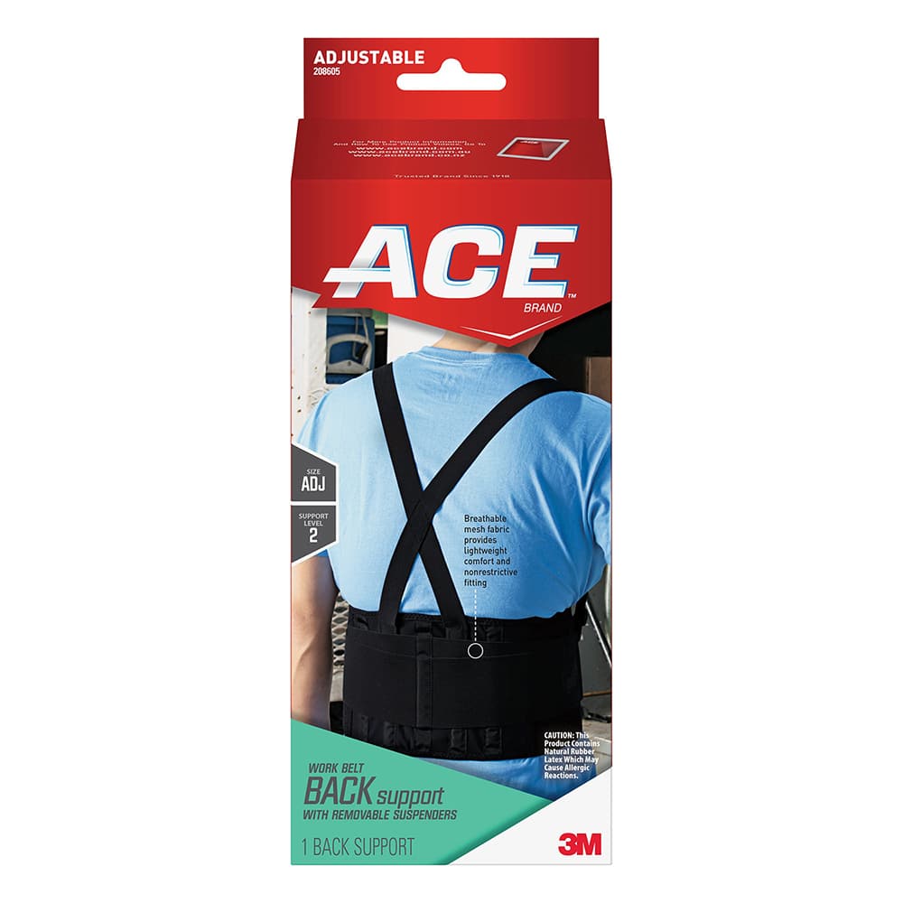 Back Supports; Support Type: Belt with Detachable Shoulder Straps; Belt Closure Type: Hook & Loop; Belt Material: Polyester; Size: Universal; Fits Maximum Waist Size (Inch): 48; Fits Minimum Waist Size (Inch): 32; Color: black; Maximum Waist Size: 48; Min