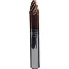 Barrel Cutter End Mills; End Type: Circle Segment Taper Form; Material: Solid Carbide; Taper Angle Per Side: 10.00; Small End Diameter (mm): 4.00; Shank Diameter (mm): 16.0000; Length of Cut (mm): 28.5000; Number of Flutes: 8; Helix Angle: 20.00; Finish/C