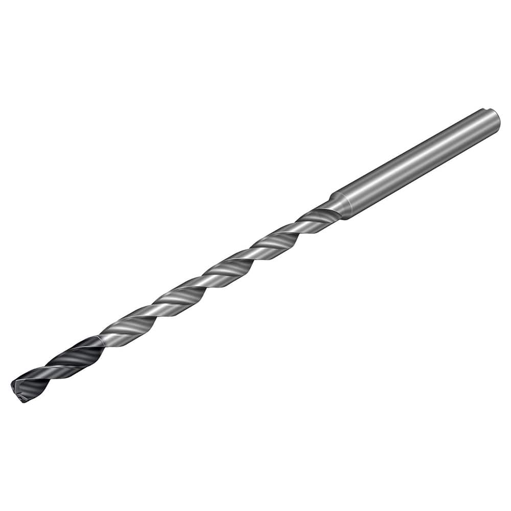 Micro Drill Bit: 0.1102″ Dia, 137 °, Solid Carbide TiALN Lite Finish, 3.2284″ OAL, RH Cut, Spiral Flute, Straight-Cylindrical Shank, Series CoroDrill 862