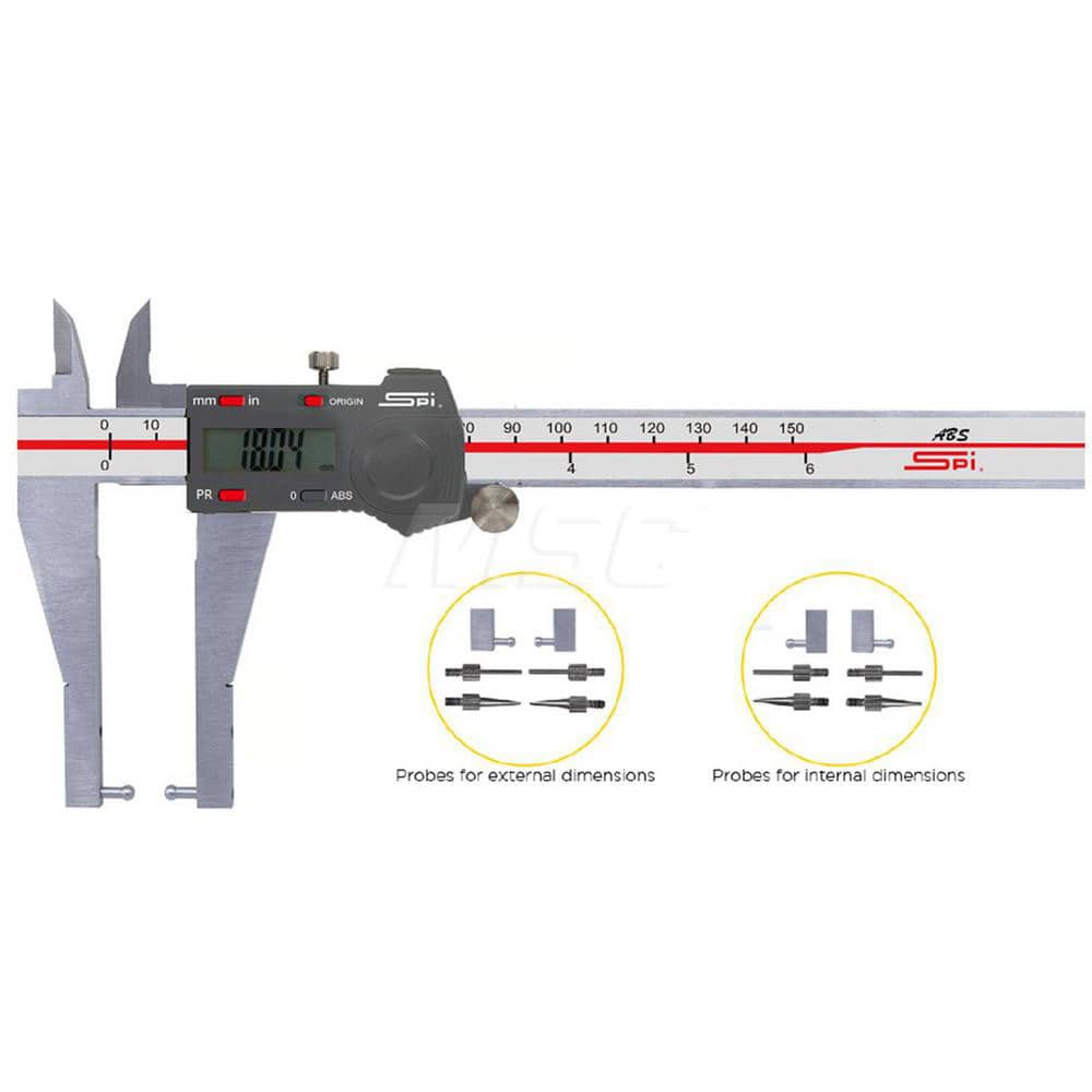 Electronic Caliper: 0 to 8″, 0.0005″ Resolution, IP54 0.0015″ Accuracy, Data Output, Calibrated
