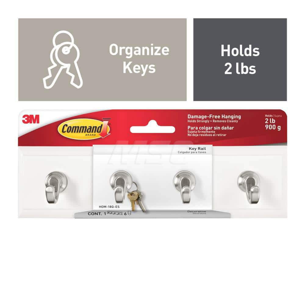 All-Purpose & Utility Hooks; Mount Type: Adhesive Back; Overall Length (Inch): 2.14; Overall Length (mm): 2.14; Material: Plastic; Projection: 1.35 in; Finish/Coating: Painted; Maximum Load Capacity: 2.00; Minimum Order Quantity: Plastic; Material: Plasti