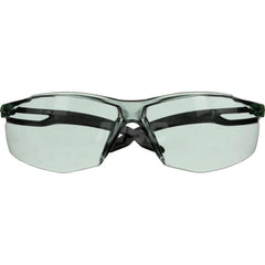Safety Glass: Anti-Fog & Anti-Scratch, Polycarbonate, Gray Lenses, Frameless Green & Black Frame, Wraparound, Adjustable