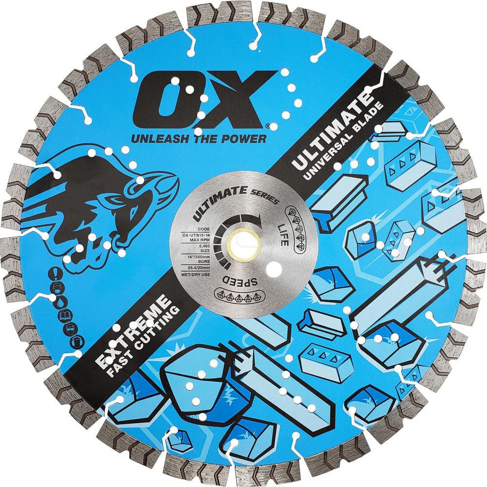 Wet & Dry Cut Saw Blade: 12″ Dia, 1″ Arbor Hole Use on Universal Hard & Reinforced Concrete, Standard Arbor