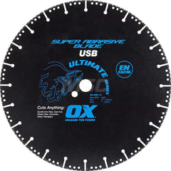 Wet & Dry Cut Saw Blade: 9″ Dia, 5/8 & 7/8″ Arbor Hole Use on Metal, Standard Arbor