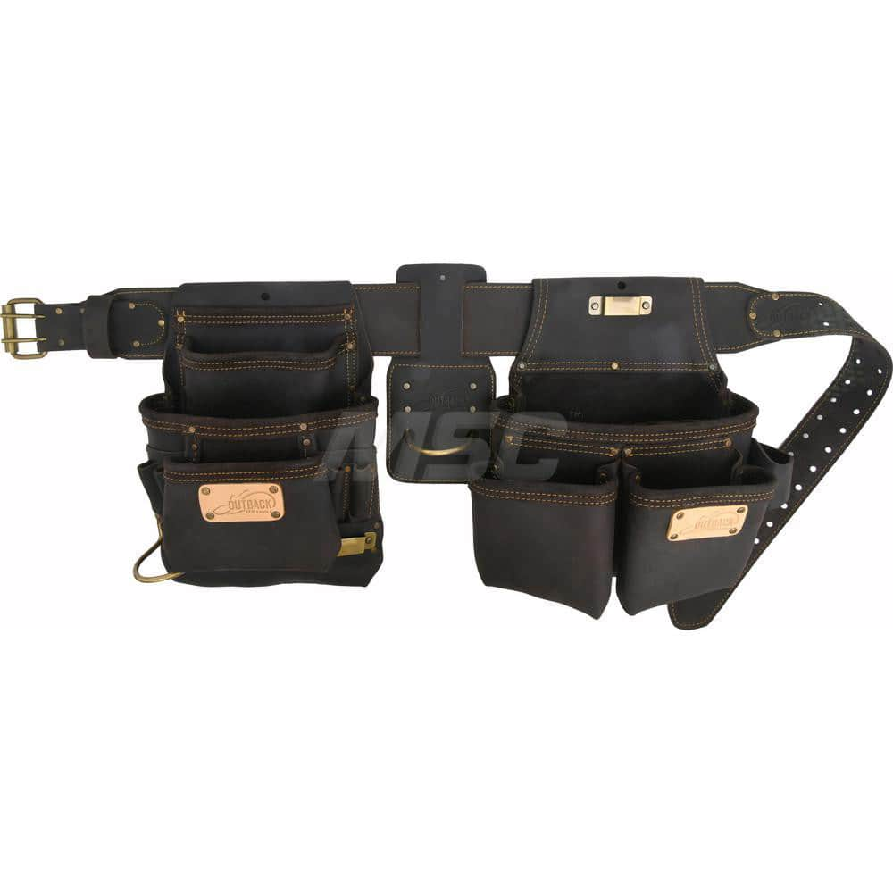 Tool Aprons & Tool Belts; Tool Type: Tool Rig; Minimum Waist Size: 29; Maximum Waist Size: 46; Material: Leather; Number of Pockets: 13.000; Color: Brown; Minimum Order Quantity: Leather; Tool Style: Tool Rig; Minimum Waist Size: 29