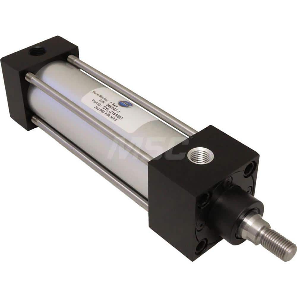 Air Cylinders; Type: Double Acting; Bore Size (Decimal Inch): 2; Rod Diameter (Decimal Inch): 0.6250; Stroke Length (Decimal Inch): 4.0000; Mounting Style: Flush Bottom; Port Size: 1/4; Port Type: NPT; Width (Decimal Inch): 2.5000; Length (Decimal Inch):