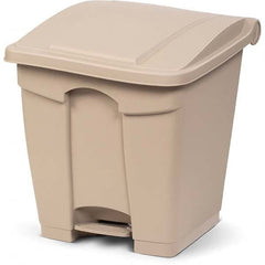 Biohazardous & Step-Open Trash Cans; Label: Unlabeled Trash Can; Container Capacity: 8 gal (US); Capacity (Gal.): 8; Container Shape: Rectangle; Shape: Rectangular; Rectangle; Overall Diameter: 15.55 in; Overall Height: 15.35 in; Color: Beige; Width/Diame