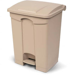 Biohazardous & Step-Open Trash Cans; Label: Unlabeled Trash Can; Container Capacity: 18 gal (US); Capacity (Gal.): 18; Container Shape: Rectangle; Shape: Rectangular; Rectangle; Overall Diameter: 15.35 in; Overall Height: 26.77 in; Color: Beige; Width/Dia