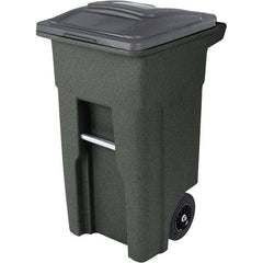 32 Gal Rectangle Graystone Trash Can Polyethylene