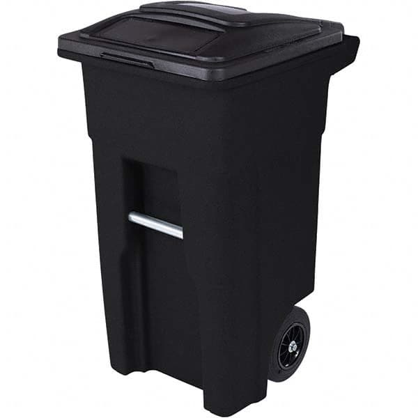 Toter - Trash Cans & Recycling Containers; Type: Trash Can ; Container Shape: Rectangle ; Container Size: 32 gal ; Container Graphics: None ; Color: Black ; Finish: Textured - Exact Industrial Supply