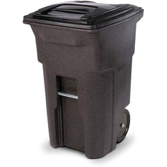 Toter - Trash Cans & Recycling Containers; Type: Trash Can ; Container Shape: Rectangle ; Container Size: 64 gal ; Container Graphics: None ; Color: Brownstone ; Finish: Textured - Exact Industrial Supply