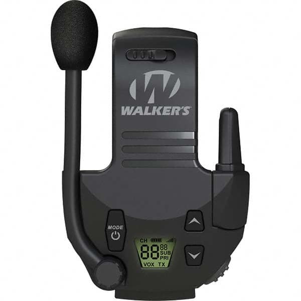 Walkers - Hearing Protection/Communication Type: Earmuff Walkie Talkie Attachment Cup Color: Black - Exact Industrial Supply