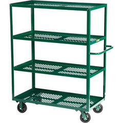 Little Giant - 1,600 Lb Capacity Steel Platform Truck - Steel Deck, 30" OAW, 60" Platform Length, Mold On Rubber Casters - Exact Industrial Supply