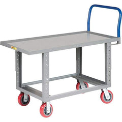 Little Giant - 2,000 Lb Capacity Steel Platform Truck - Steel Deck, 30" OAW, 61-1/2" Platform Length, Polyurethane Casters - Exact Industrial Supply