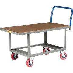 Little Giant - 2,000 Lb Capacity Steel Platform Truck - Steel Deck, 30" OAW, 49-1/2" Platform Length, Polyurethane Casters - Exact Industrial Supply