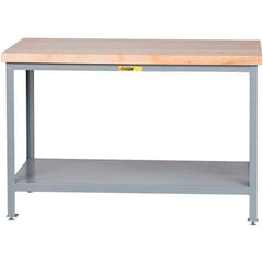 Little Giant - 24 Wide x 24" Deep x 35" High, Steel Butcher Block Top - Adjustable Height Legs - Exact Industrial Supply