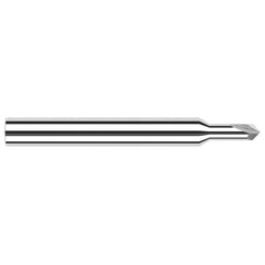Harvey Tool - 1/16" Diam 60°/120° 2-Flute Single End Solid Carbide Chamfer Mill - Exact Industrial Supply