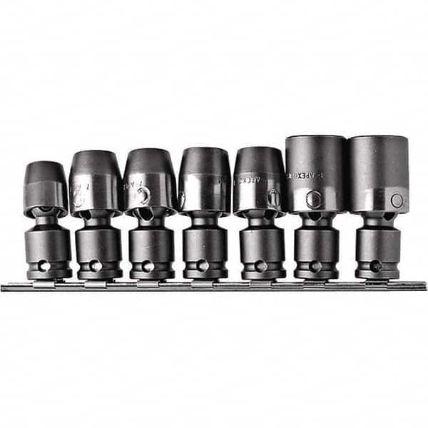 Apex - Socket Adapter & Universal Sets Type: Impact Universal & Socket Adapter Set Adapter Size (Inch): 3/8 F x 10mm, 3/8F x 12mm, 3/8F x 13mm, 3/8F x 14mm, 3/8F x 15mm, 3/8F x 17mm, 3/8F x 18mm - Exact Industrial Supply