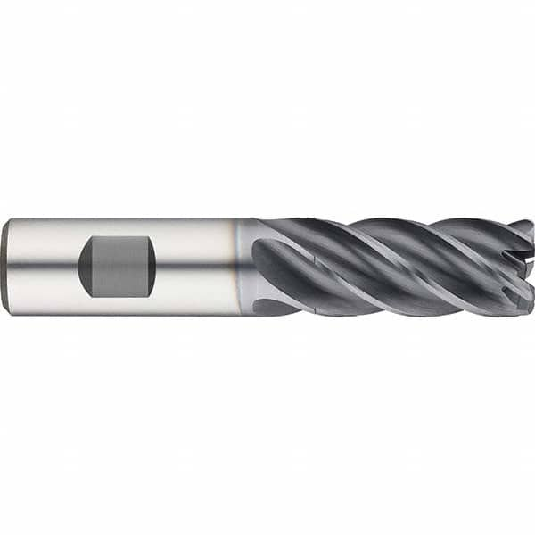 Guhring - 5/8" Diam 5 Flute Solid Carbide 0.06" Corner Radius End Mill - Exact Industrial Supply