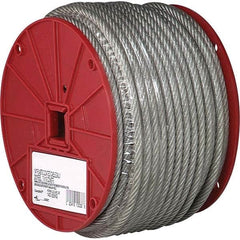 Campbell - Wire Rope & Cable; Type: Cable ; Breaking Strength (Lb.): 840 ; Diameter (Inch): 3/16 ; Bare Diameter: 3/16 (Inch); Strand Type: Stainless Steel ; Head Coating: Vinyl - Exact Industrial Supply