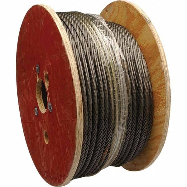 Campbell - Wire Rope & Cable; Type: Wire Rope ; Breaking Strength (Lb.): 1,700 ; Diameter (Inch): 5/16 ; Bare Diameter: 5/16 (Inch); Strand Type: Fiber Core ; Color: Black - Exact Industrial Supply