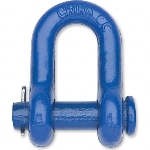 Campbell - Shackles; Nominal Chain Size: 7/16 ; Load Limit (Ton): 1.50 ; Type: Utility ; Pin Type: Round ; Material: Forged Steel ; Load Capacity (Lb.): 3,000 - Exact Industrial Supply