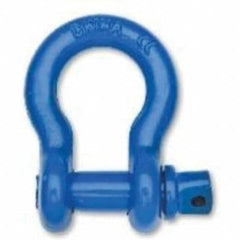 Campbell - Shackles; Nominal Chain Size: 1/4 ; Load Limit (Ton): 0.50 ; Pin Type: Screw ; Material: Forged Steel ; Load Capacity (Lb.): 1,000 - Exact Industrial Supply