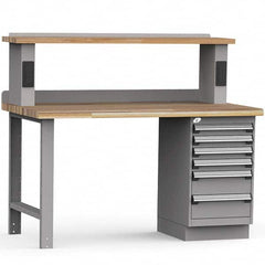 Rousseau Metal - Stationary Work Benches, Tables Type: Work Bench Top Material: Laminated Wood - Exact Industrial Supply