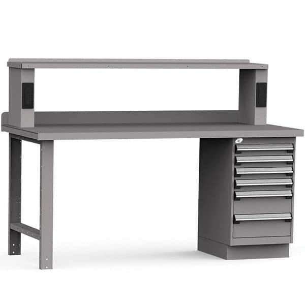 Rousseau Metal - Stationary Work Benches, Tables Type: Work Bench Top Material: Painted Steel - Exact Industrial Supply