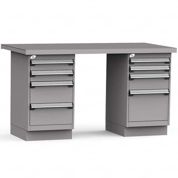 Rousseau Metal - Stationary Work Benches, Tables Type: Work Bench Top Material: Painted Steel - Exact Industrial Supply