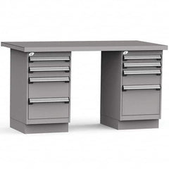 Rousseau Metal - Stationary Work Benches, Tables Type: Work Bench Top Material: Painted Steel - Exact Industrial Supply