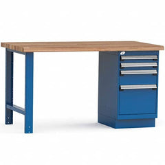 Rousseau Metal - Stationary Work Benches, Tables Type: Work Bench Top Material: Laminated Wood - Exact Industrial Supply