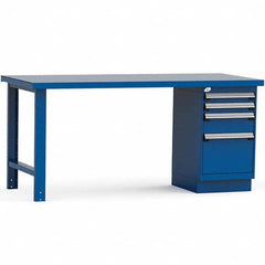Rousseau Metal - Stationary Work Benches, Tables Type: Work Bench Top Material: Painted Steel - Exact Industrial Supply