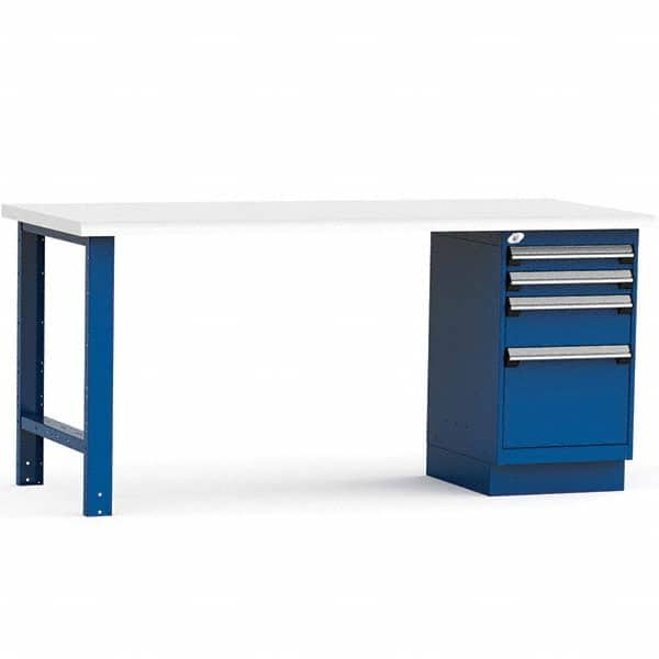 Rousseau Metal - Stationary Work Benches, Tables Type: Work Bench Top Material: Laminated Plastic - Exact Industrial Supply