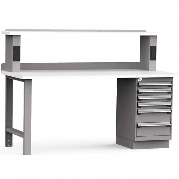 Rousseau Metal - Stationary Work Benches, Tables Type: Work Bench Top Material: Laminated Plastic - Exact Industrial Supply