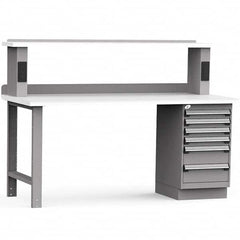 Rousseau Metal - Stationary Work Benches, Tables Type: Work Bench Top Material: Laminated Plastic - Exact Industrial Supply