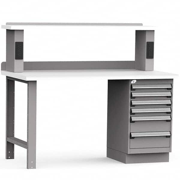 Rousseau Metal - Stationary Work Benches, Tables Type: Work Bench Top Material: Laminated Plastic - Exact Industrial Supply