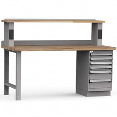Rousseau Metal - Stationary Work Benches, Tables Type: Work Bench Top Material: Laminated Wood - Exact Industrial Supply