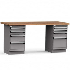 Rousseau Metal - Stationary Work Benches, Tables Type: Work Bench Top Material: Laminated Wood - Exact Industrial Supply