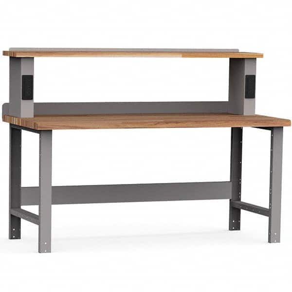 Rousseau Metal - Stationary Work Benches, Tables Type: Work Bench Top Material: Laminated Wood - Exact Industrial Supply