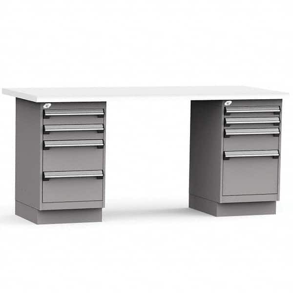 Rousseau Metal - Stationary Work Benches, Tables Type: Work Bench Top Material: Laminated Plastic - Exact Industrial Supply