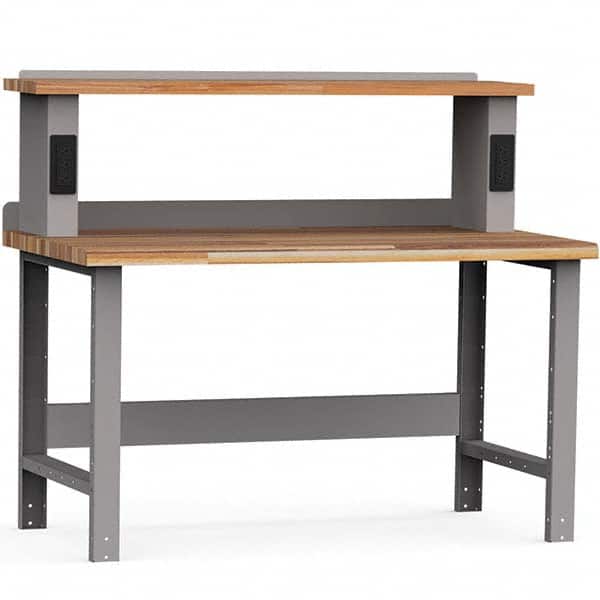 Rousseau Metal - Stationary Work Benches, Tables Type: Work Bench Top Material: Laminated Wood - Exact Industrial Supply