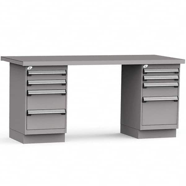 Rousseau Metal - Stationary Work Benches, Tables Type: Work Bench Top Material: Painted Steel - Exact Industrial Supply